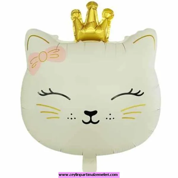 Soft Taçlı Kedi Folyo Balon